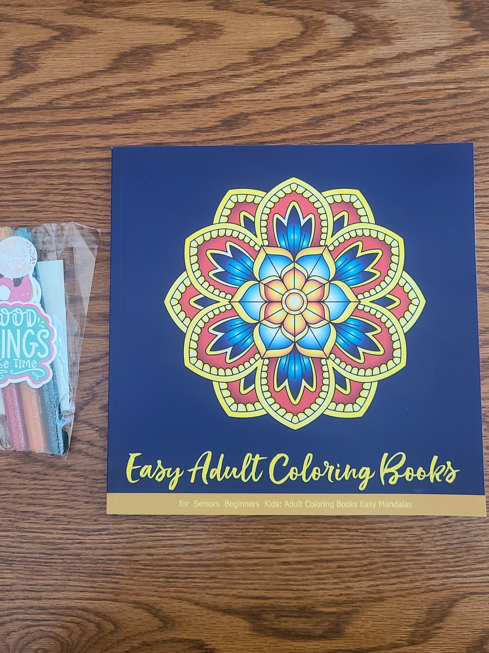 Easy Adult Coloring Book W/Ohuhu Glitter Markers - Picture 3 of 12